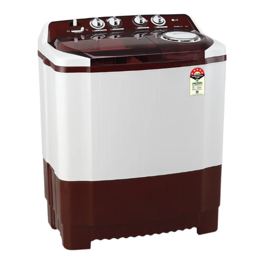 LG 8Kg Semi Automatic Top Load Washing Machine P8035SRAZA | 5 Star | Roller Jet Pulsator | Burgundy