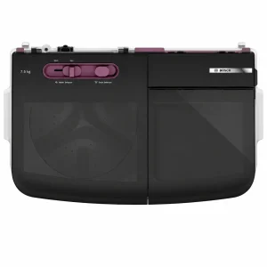 Bosch Washing Machine Series 4, Semi-Automatic Toploader 7.5 kg 1300 RPM (WJP752V0IN)- Wine