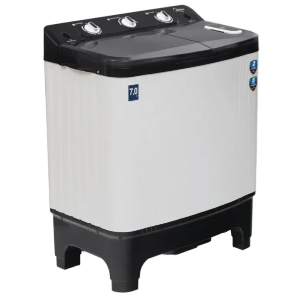 Midea 7 Kg Semi Automatic Top Load Washing Machine Black White MWMSA070PPG(KW) with IPX4 Protection & Thermal Protection | 2 Year Warranty Midea 7 Kg Semi Automatic Top Load Washing Machine Black White MWMSA070PPG(KW) with IPX4 Protection & Thermal Protection | 2 Year Warranty