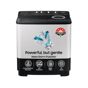 SAMSUNG 10.5 kg 5 Star Semi Automatic Washing Machine with Hexa Storm Pulsator (WT10C4260GG/TL, Light Gray)