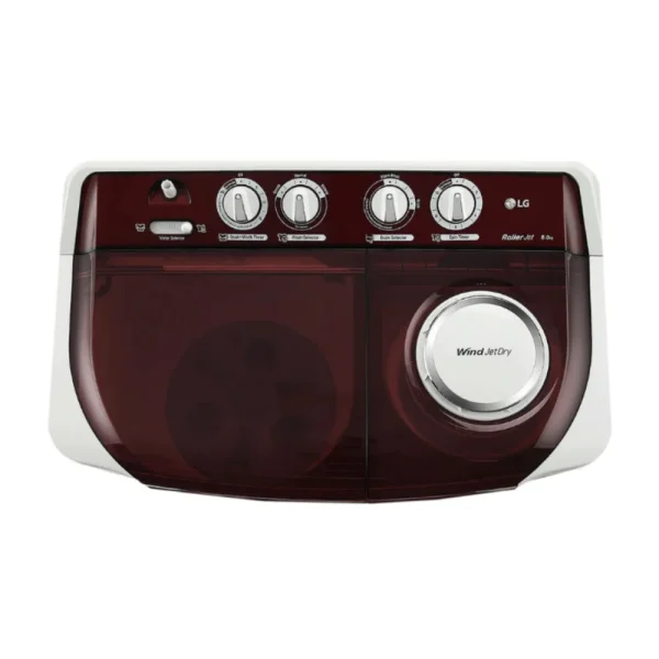 LG 8Kg Semi Automatic Top Load Washing Machine P8035SRAZA | 5 Star | Roller Jet Pulsator | Burgundy LG 8Kg Semi Automatic Top Load Washing Machine P8035SRAZA | 5 Star | Roller Jet Pulsator | Burgundy