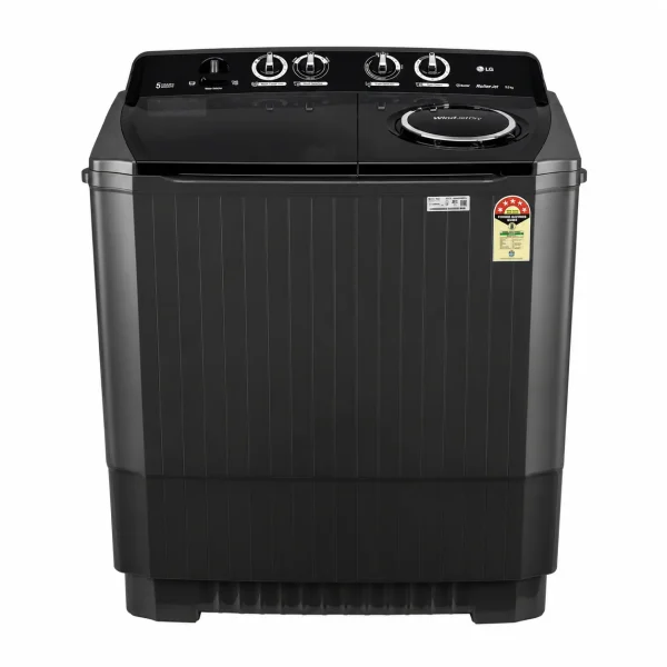 LG 11.5Kg Semi Automatic Washing Machine, Roller Jet Pulsator + Soak, Full Black, 5 Star LG 11.5Kg Semi Automatic Washing Machine, Roller Jet Pulsator + Soak, Full Black, 5 Star