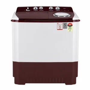 LG 10.5Kg Semi Automatic Washing Machine P105ASRAZ – Roller Jet Pulsator, 5 Star, Burgundy