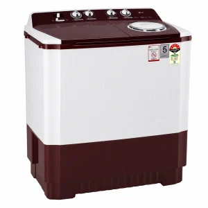 LG 10.5Kg Semi Automatic Washing Machine P105ASRAZ – Roller Jet Pulsator, 5 Star, Burgundy