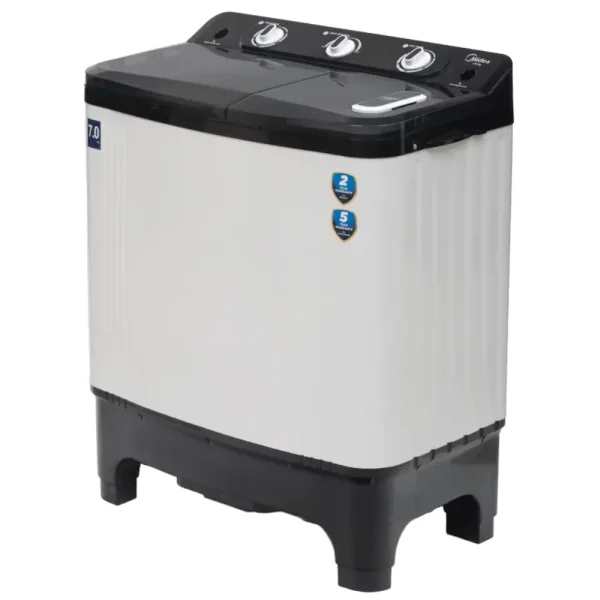 Midea 7 Kg Semi Automatic Top Load Washing Machine Black White MWMSA070PPG(KW) with IPX4 Protection & Thermal Protection | 2 Year Warranty Midea 7 Kg Semi Automatic Top Load Washing Machine Black White MWMSA070PPG(KW) with IPX4 Protection & Thermal Protection | 2 Year Warranty