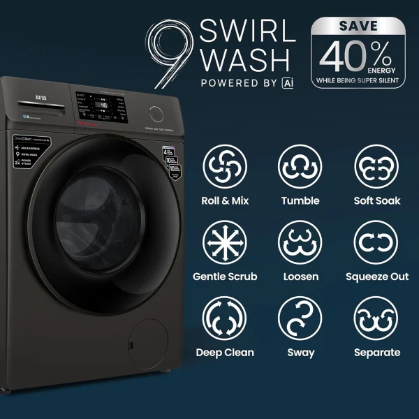 -original-imahdnkzyfqghyy3 IFB 7 kg 5 Star with Steam Refresh Program, 9 Swirl wash, Eco Inverter, Powered by AI with WiFi Fully Automatic Front Load with In-built Heater (SERENA OXN 7012 CMS)