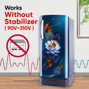 -original-imahktcyrxyjg3fh LG 185 L Direct Cool Single Door 5 Star Refrigerator with Base Drawer with Smart Inverter Compressor, Runs on Home Inverter, Fit Max Chiller Tray & 2026 Model